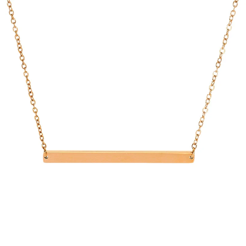 316L Stainless Steel Geometric Horizontal Necklace Clavicle Chain Jewelry With Electroplating - Image 5