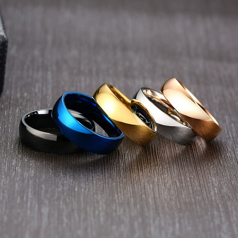 Titanium Steel Geometric Plain Ring Electroplated Unisex Jewelry - Image 2