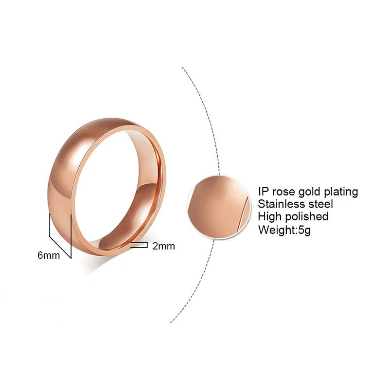 Titanium Steel Geometric Plain Ring Electroplated Unisex Jewelry - Image 5