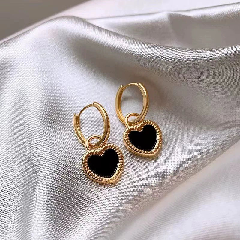 Titanium Steel Geometric Retro Love Doublesided Asymmetric Electroplated Women's Earrings - Image 4