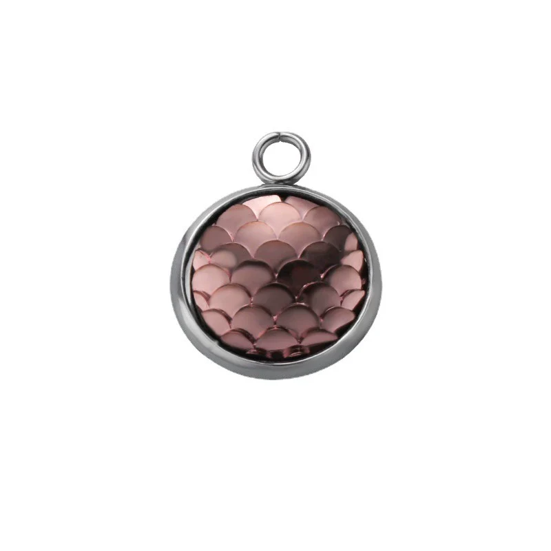 Titanium Steel Geometric Round Fish Scale Jewelry Accessories Pendant - Image 5