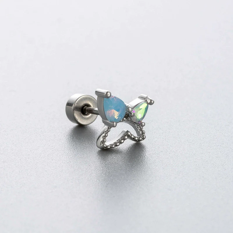 Titanium Steel Geometric Zirconia Niche Women's Earrings - Image 9