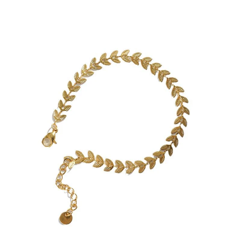 Titanium Steel Goldplated Leaf Bracelet For Women Fashionable Jewelry - Image 5