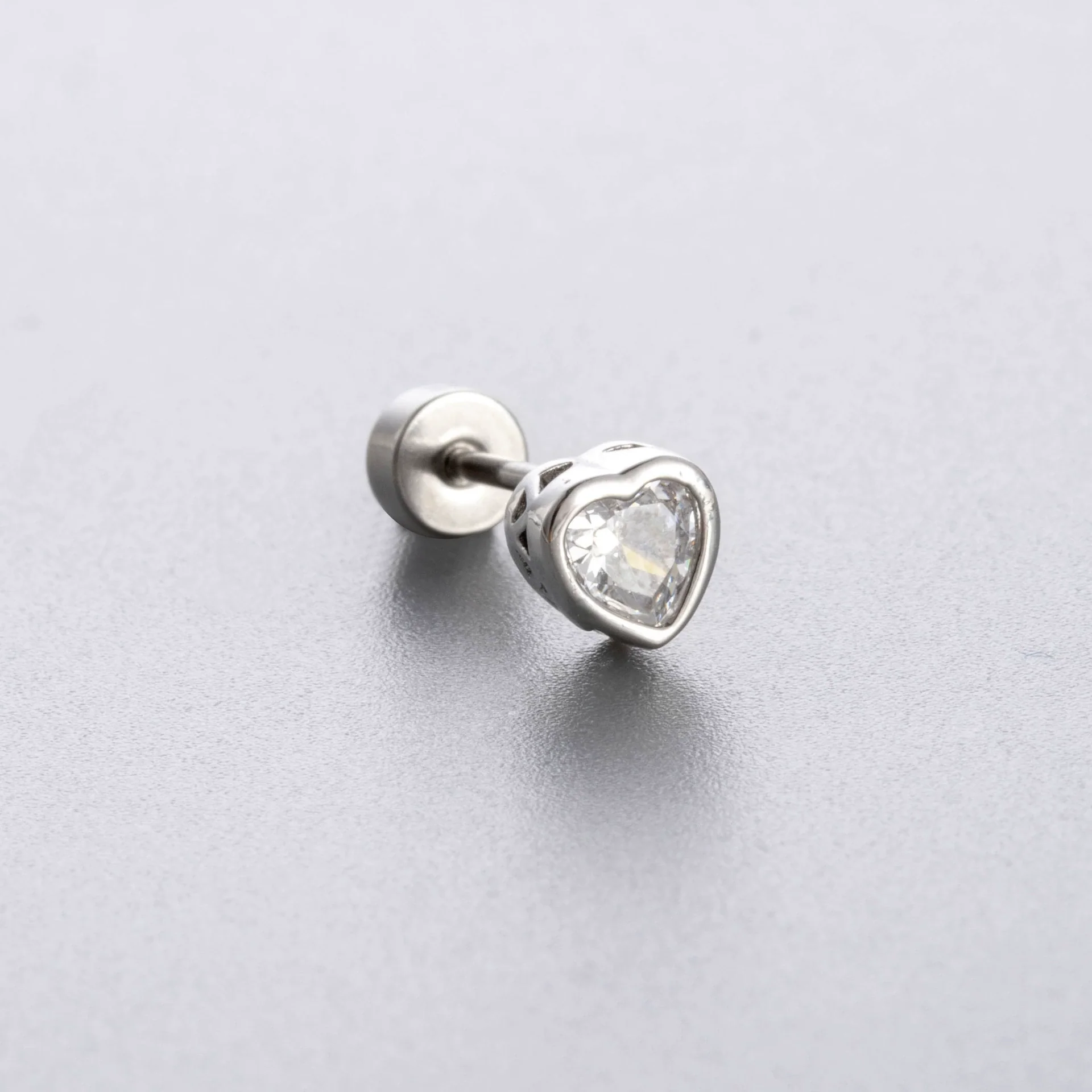 Titanium Steel Heart Shape Zircon Earrings For Women With Fresh Style - Image 3