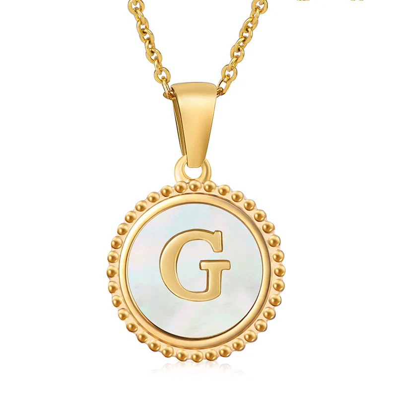316L Stainless Steel Letter Coin Necklace 18K Gold Plated Women's Fashion - Image 10