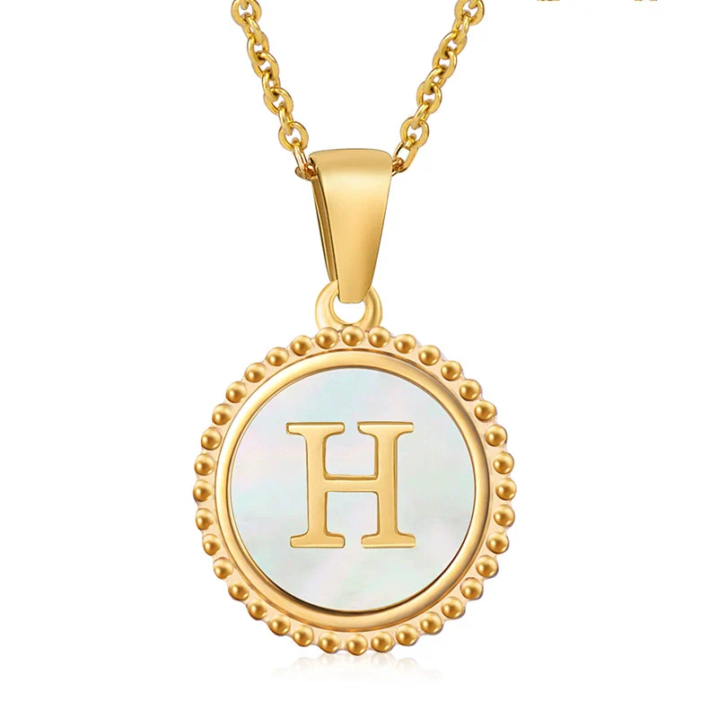 316L Stainless Steel Letter Coin Necklace 18K Gold Plated Women's Fashion - Image 11
