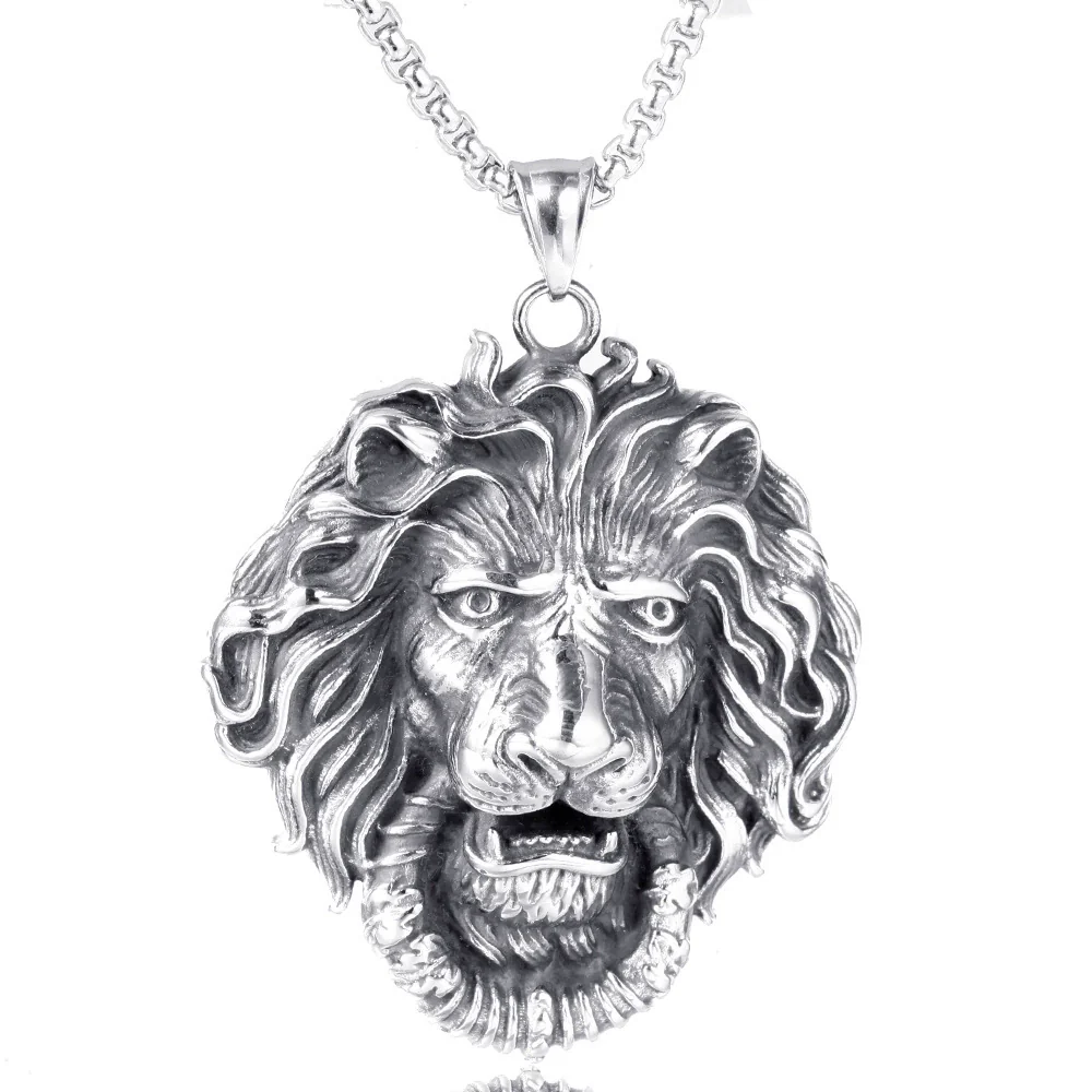 Titanium Steel Lion Head Pendant Casting Men's Jewelry - Image 6