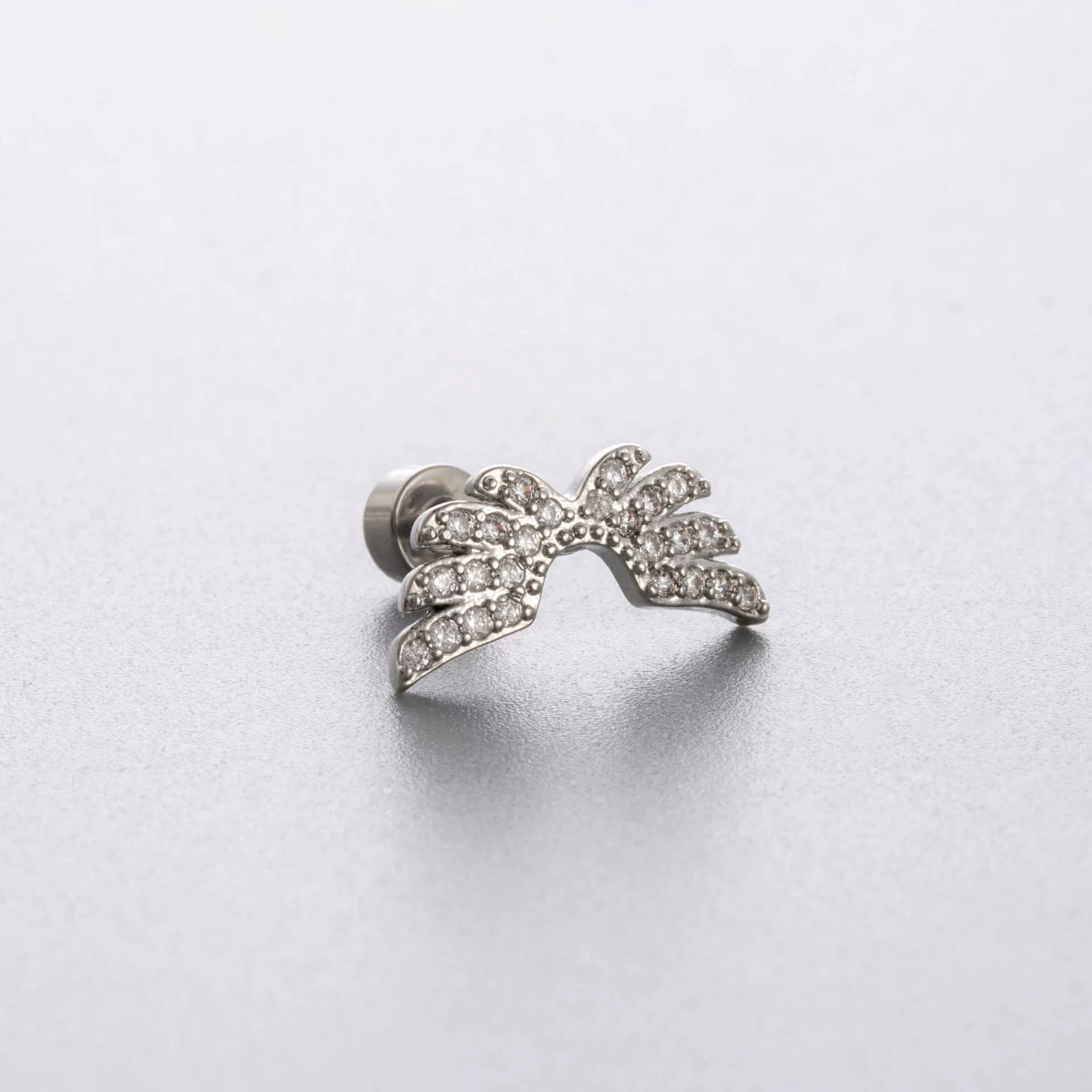 Titanium Steel Love Star Bow Zircon Earrings - Image 3