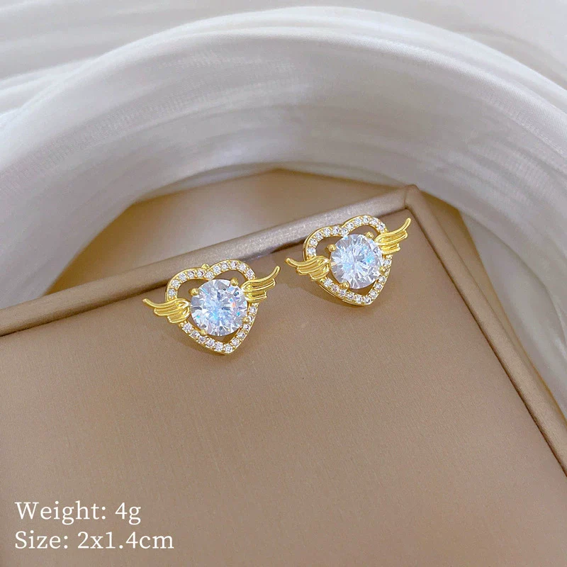 Titanium Steel Love Wings Jewelry Set With Geometric Pattern And Electroplating For Women - Image 7