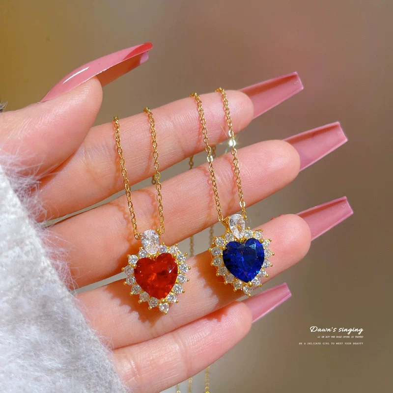 Titanium Steel Micro Diamond Ochain Necklace With Geometric Pattern And Cartoon Style For Women