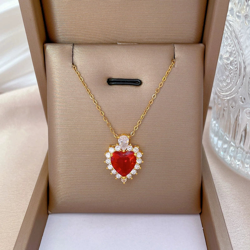 Titanium Steel Micro Diamond Ochain Necklace With Geometric Pattern And Cartoon Style For Women - Image 3