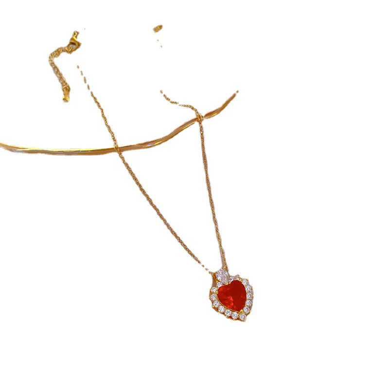 Titanium Steel Micro Diamond Ochain Necklace With Geometric Pattern And Cartoon Style For Women - Image 5
