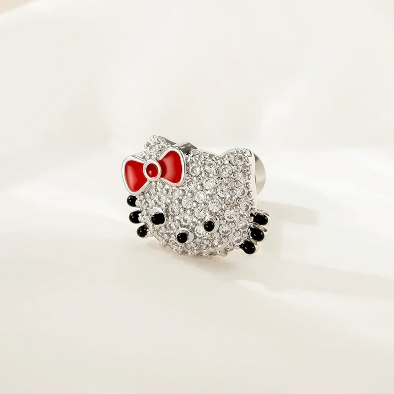 Titanium Steel Microinlaid Zircon Animal Zodiac Cat Head Ear Nail - Image 4