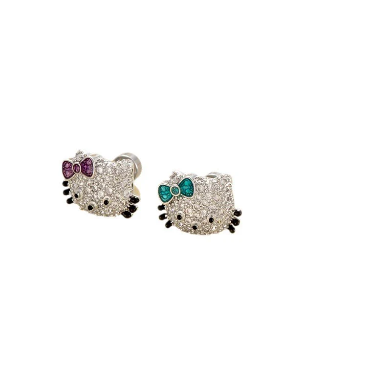 Titanium Steel Microinlaid Zircon Animal Zodiac Cat Head Ear Nail - Image 5