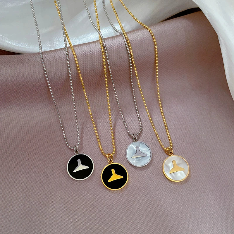 Titanium Steel Necklace With Mermaid Tail Pendant Electroplated In Air Furnace For Women Geometric Cartoon Style - Image 2