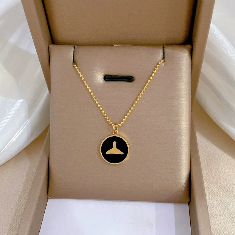 Titanium Steel Necklace With Mermaid Tail Pendant Electroplated In Air Furnace For Women Geometric Cartoon Style - Image 6