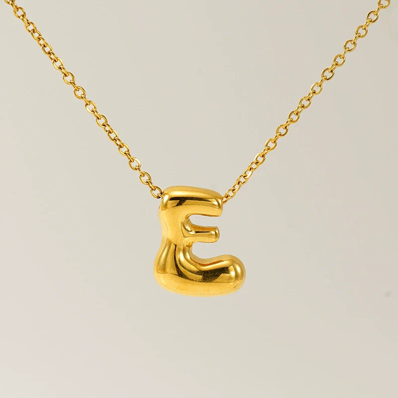 316L Stainless Steel Pendant Necklace With Letter Pattern 18K Gold Plated Unisex - Image 10