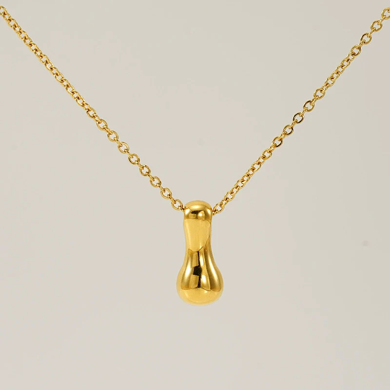 316L Stainless Steel Pendant Necklace With Letter Pattern 18K Gold Plated Unisex - Image 14