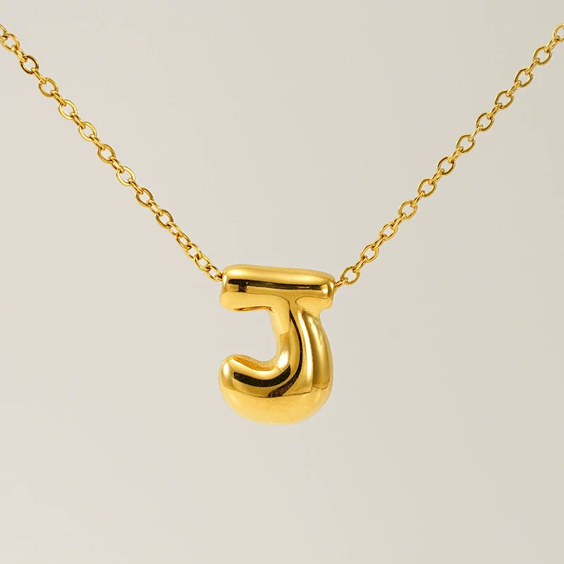 316L Stainless Steel Pendant Necklace With Letter Pattern 18K Gold Plated Unisex - Image 15