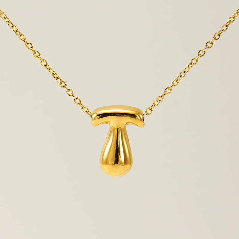 316L Stainless Steel Pendant Necklace With Letter Pattern 18K Gold Plated Unisex - Image 25