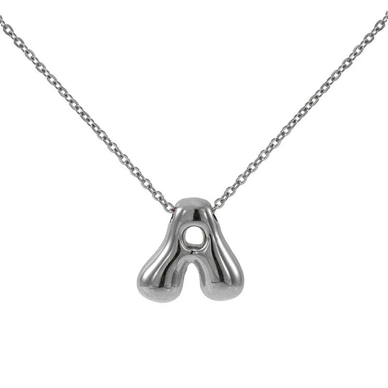 316L Stainless Steel Pendant Necklace With Letter Pattern 18K Gold Plated Unisex - Image 32