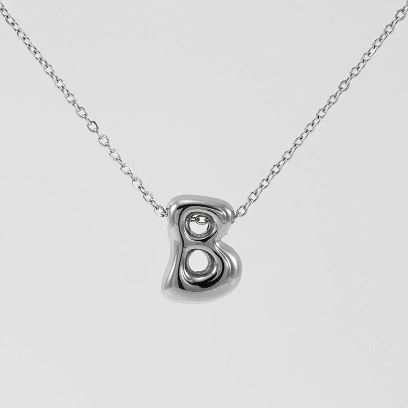 316L Stainless Steel Pendant Necklace With Letter Pattern 18K Gold Plated Unisex - Image 33