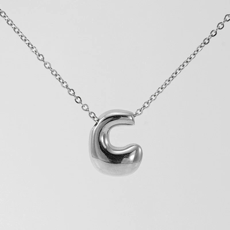 316L Stainless Steel Pendant Necklace With Letter Pattern 18K Gold Plated Unisex - Image 34