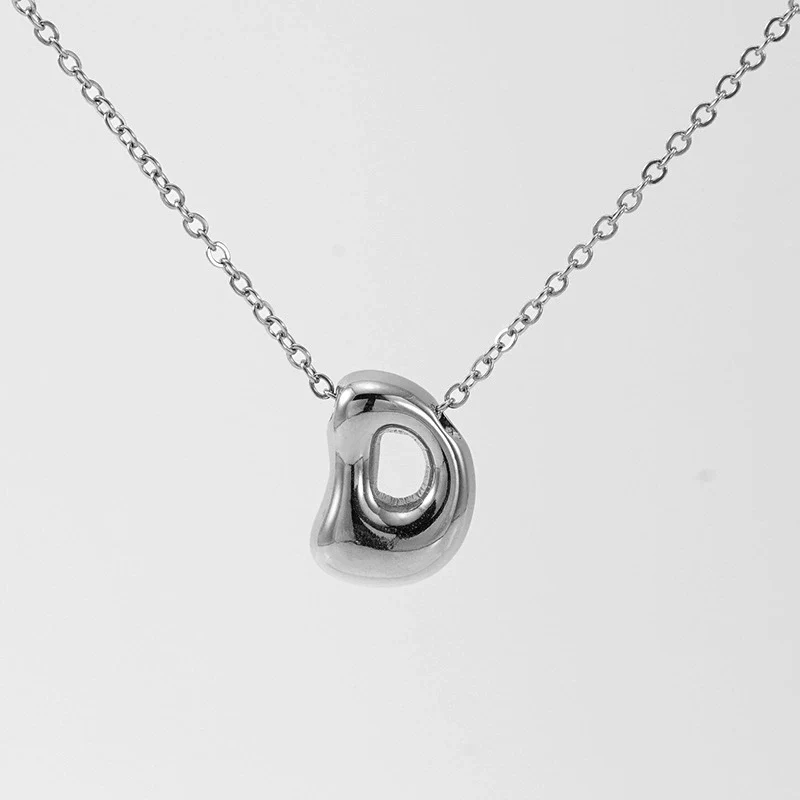 316L Stainless Steel Pendant Necklace With Letter Pattern 18K Gold Plated Unisex - Image 35