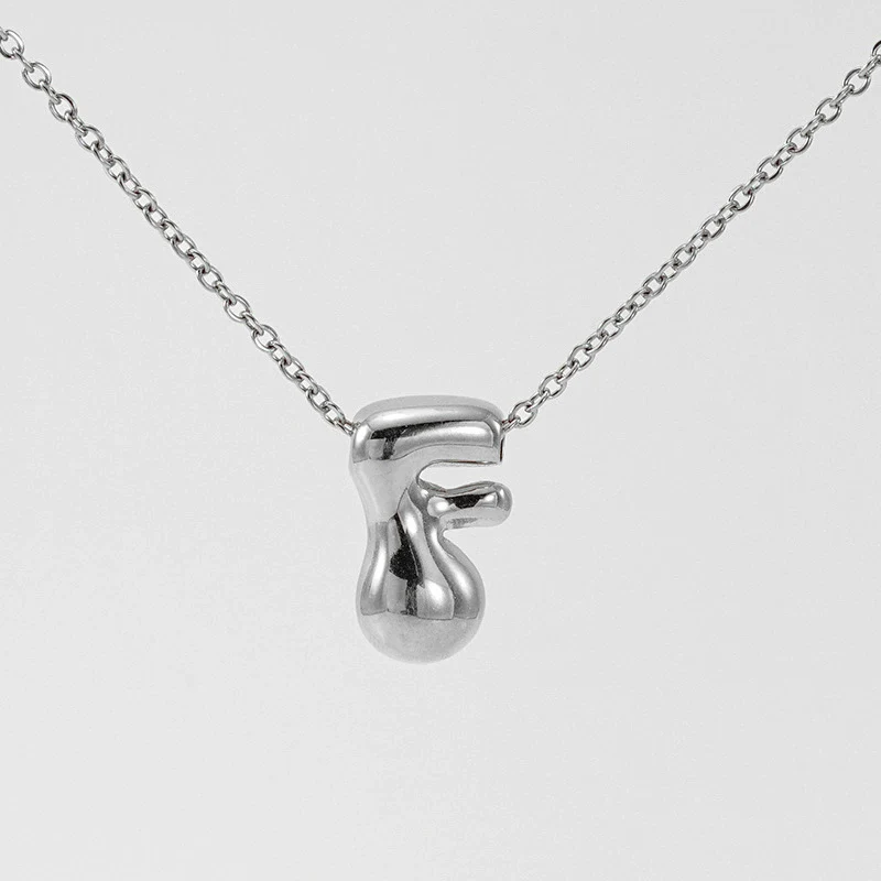 316L Stainless Steel Pendant Necklace With Letter Pattern 18K Gold Plated Unisex - Image 37