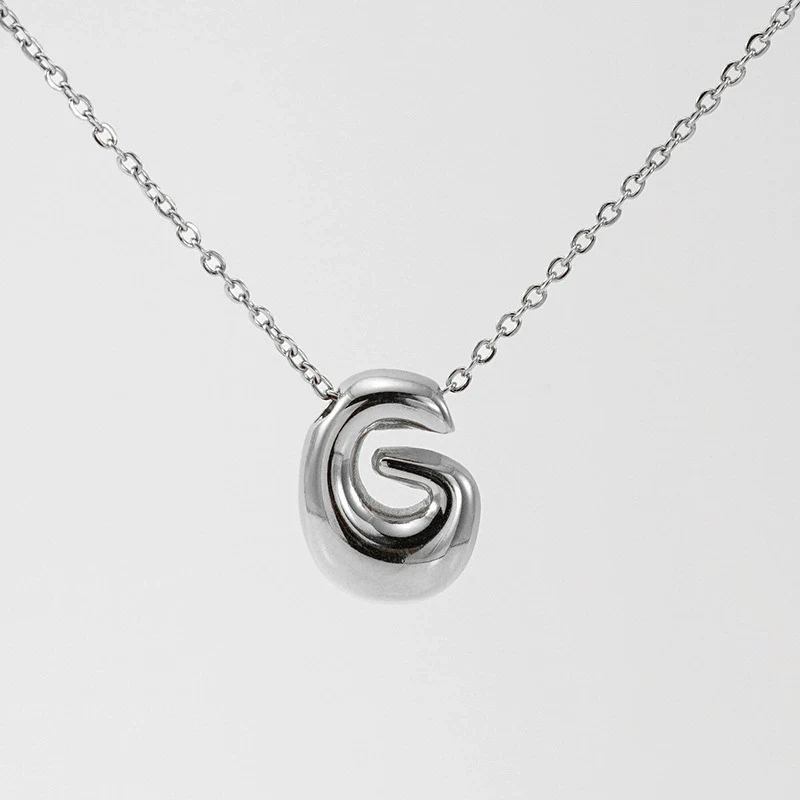 316L Stainless Steel Pendant Necklace With Letter Pattern 18K Gold Plated Unisex - Image 38