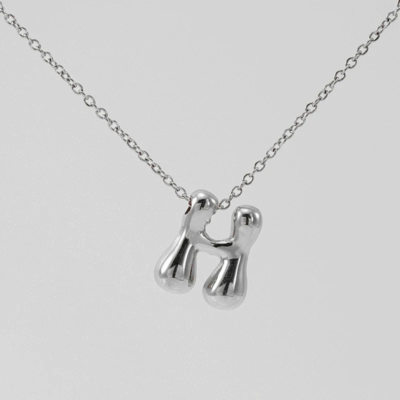 316L Stainless Steel Pendant Necklace With Letter Pattern 18K Gold Plated Unisex - Image 39