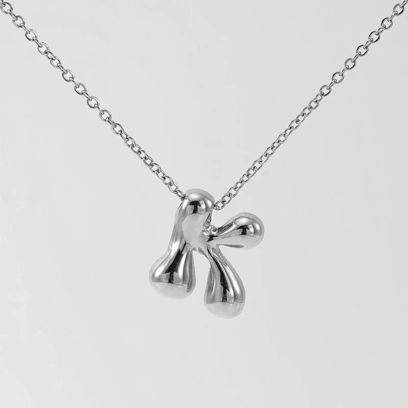 316L Stainless Steel Pendant Necklace With Letter Pattern 18K Gold Plated Unisex - Image 42