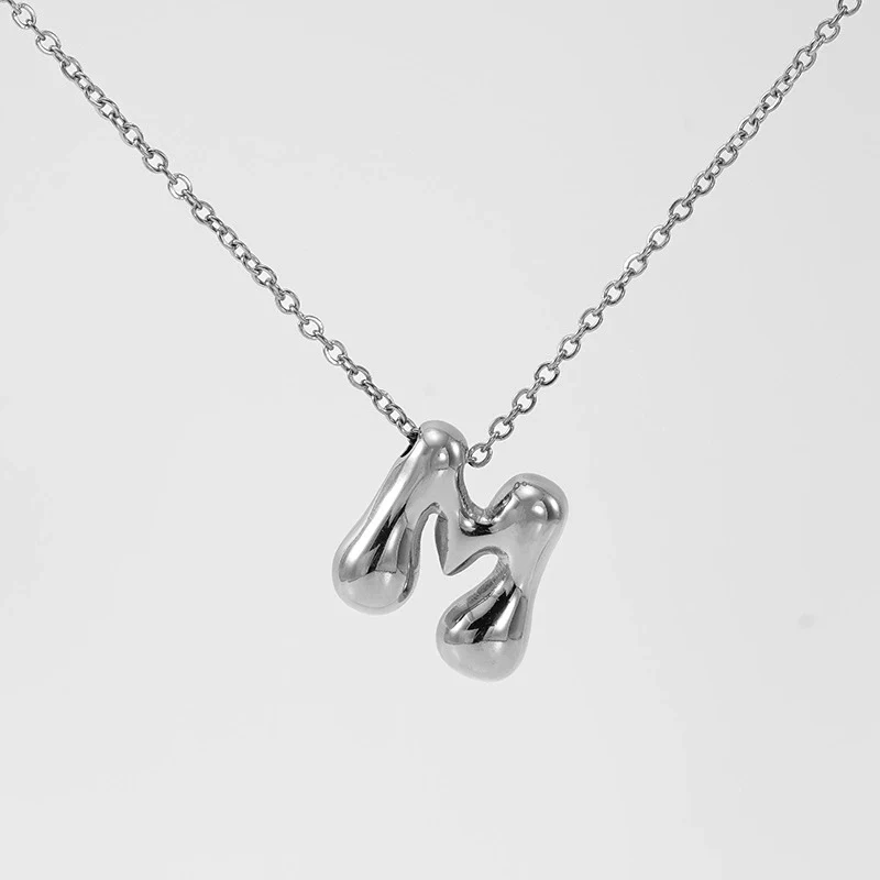 316L Stainless Steel Pendant Necklace With Letter Pattern 18K Gold Plated Unisex - Image 44