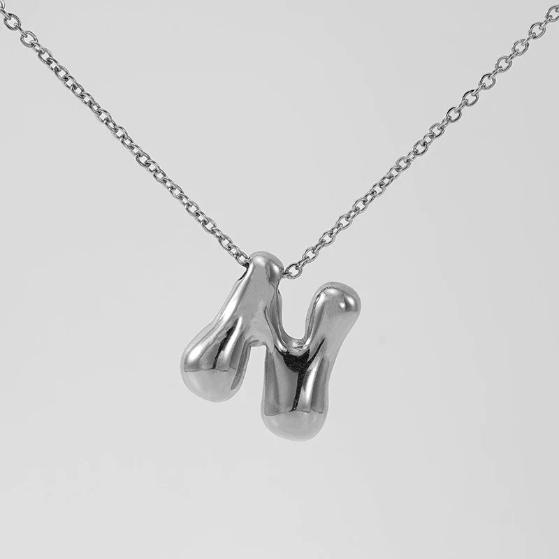 316L Stainless Steel Pendant Necklace With Letter Pattern 18K Gold Plated Unisex - Image 45