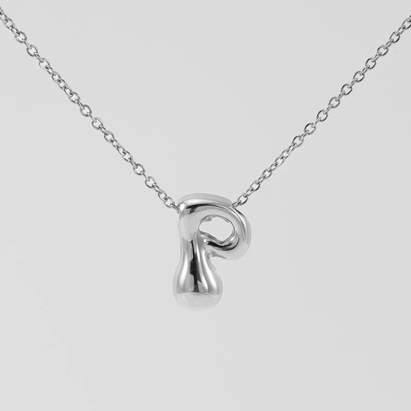 316L Stainless Steel Pendant Necklace With Letter Pattern 18K Gold Plated Unisex - Image 47