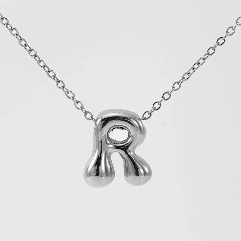 316L Stainless Steel Pendant Necklace With Letter Pattern 18K Gold Plated Unisex - Image 49