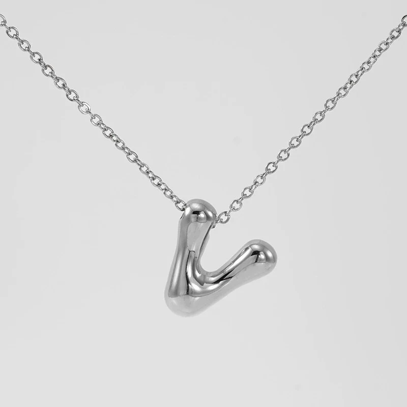 316L Stainless Steel Pendant Necklace With Letter Pattern 18K Gold Plated Unisex - Image 53