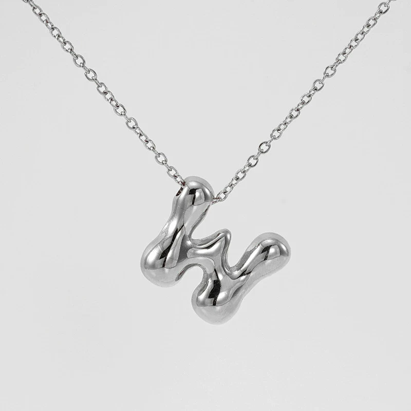 316L Stainless Steel Pendant Necklace With Letter Pattern 18K Gold Plated Unisex - Image 54