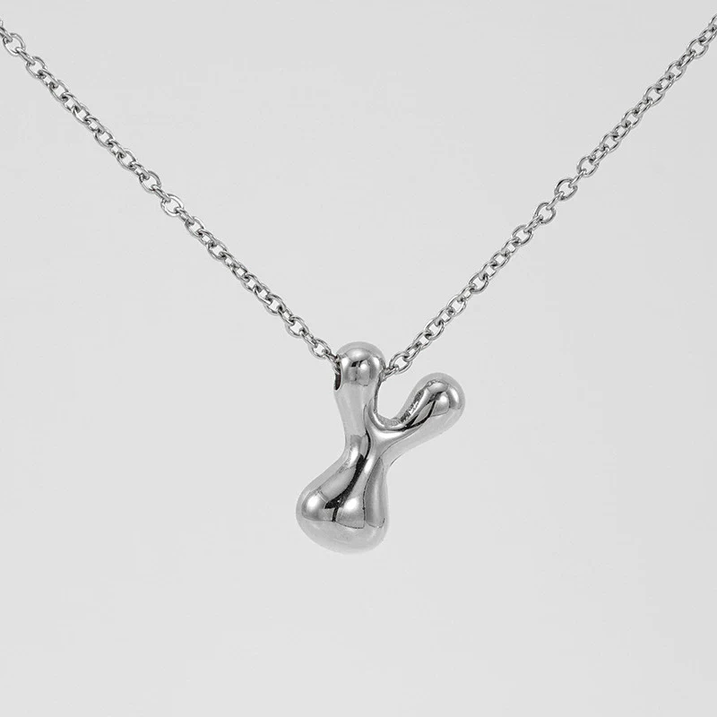 316L Stainless Steel Pendant Necklace With Letter Pattern 18K Gold Plated Unisex - Image 56