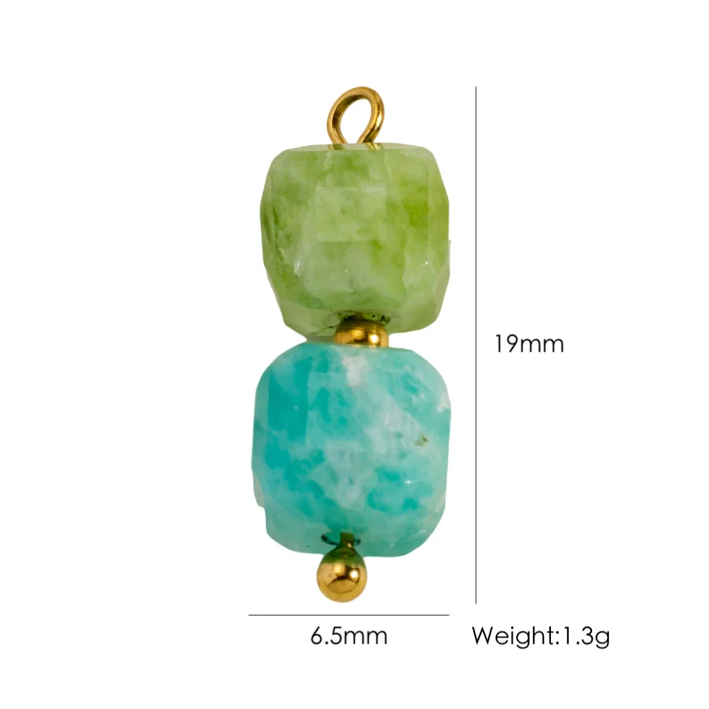 Titanium Steel Pendant With Oildrip Inlaid Diamonds And Natural Stone Stainless Steel Furnace Gold Accessories Geometric Style Electroplated - Image 22