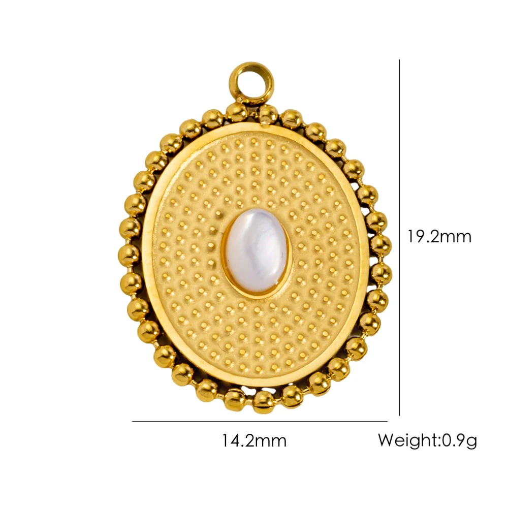 Titanium Steel Pendant With Oildrip Inlaid Diamonds And Natural Stone Stainless Steel Furnace Gold Accessories Geometric Style Electroplated - Image 28