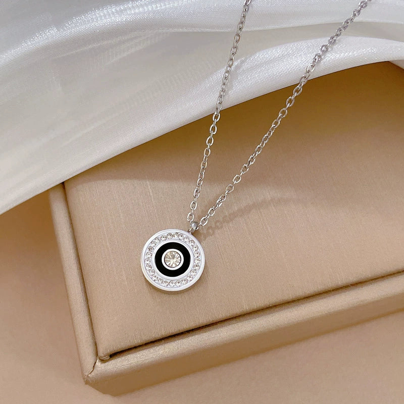 Titanium Steel Ring And Necklace With Geometric Pattern Electroplated In Minimalist And Cartoon Style For Unisex - Image 7