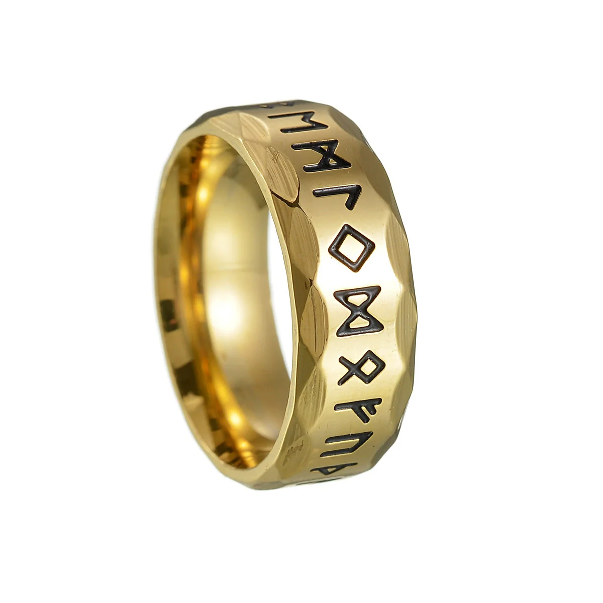 Titanium Steel Ring Antique Silver Retro With Letters Numbers Text Electroplating For Men - Image 7