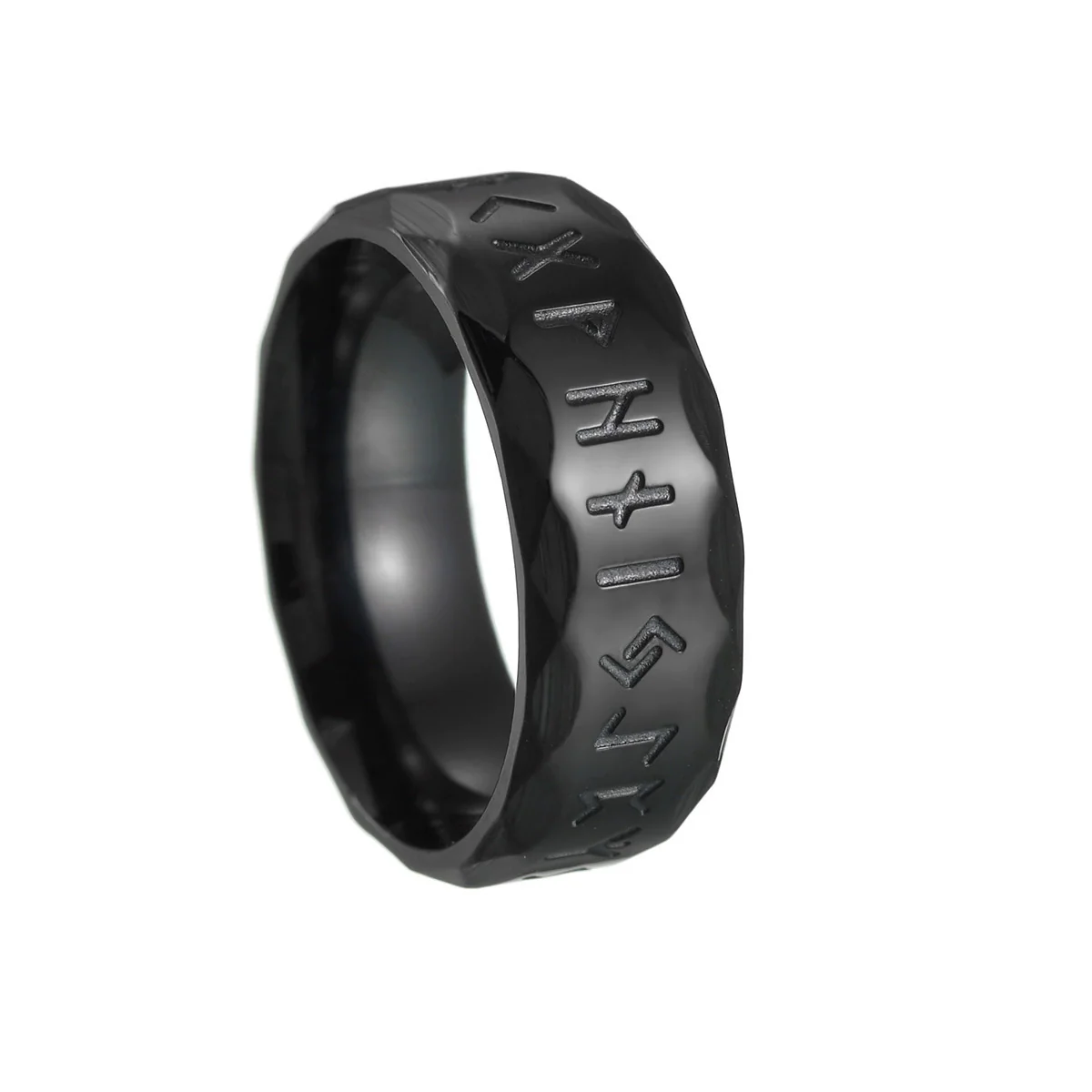 Titanium Steel Ring Antique Silver Retro With Letters Numbers Text Electroplating For Men - Image 9