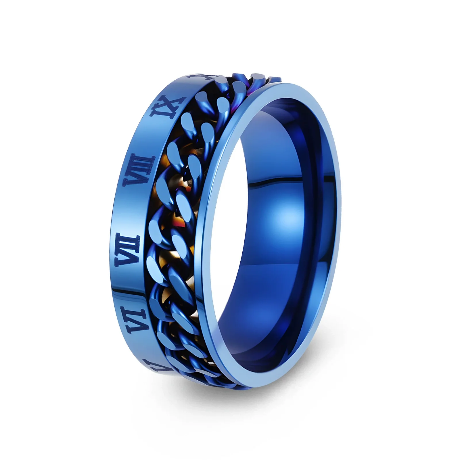 Titanium Steel Rotatable Ring With Letters Numbers Text Electroplating Unisex Hand Jewelry - Image 10