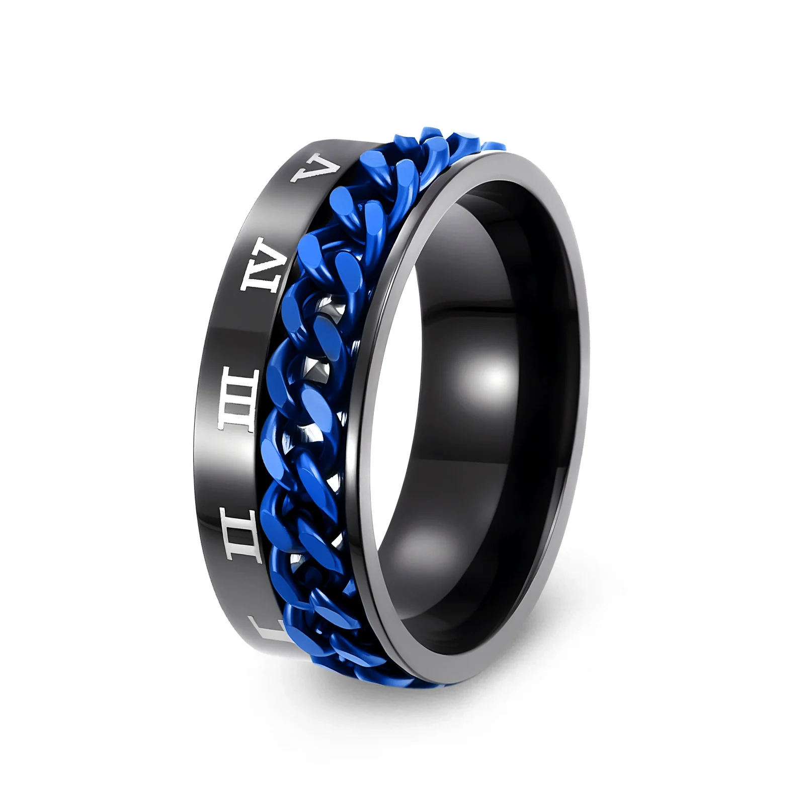 Titanium Steel Rotatable Ring With Letters Numbers Text Electroplating Unisex Hand Jewelry - Image 9