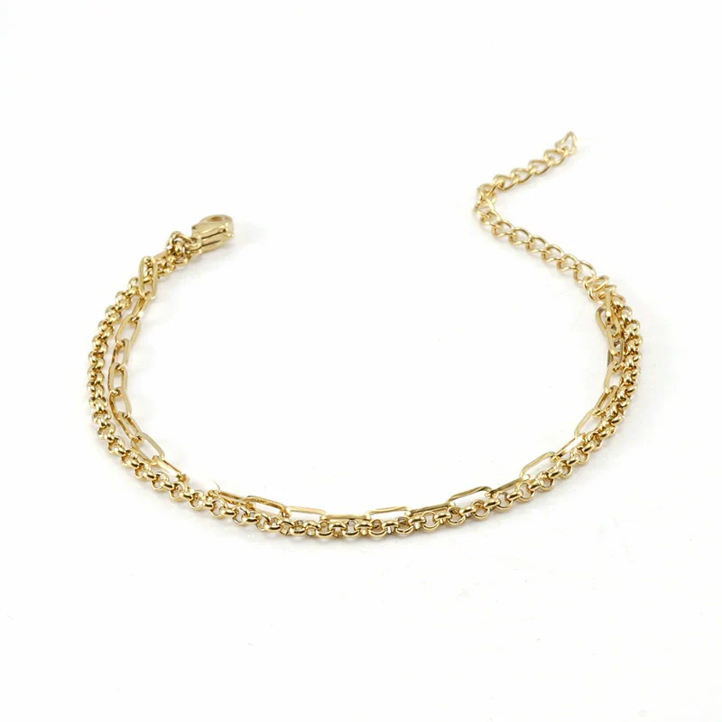 316L Stainless Steel Simple Versatile Double Layer Bracelet And Semi Finished Jewelry Chain - Image 3