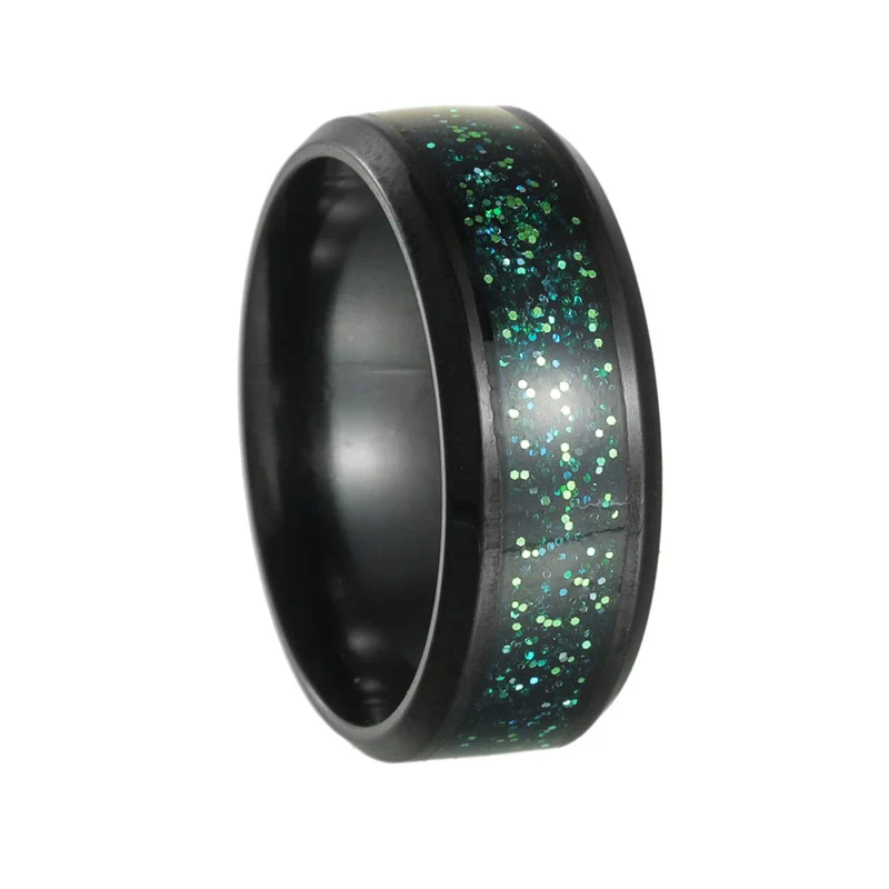 Titanium Steel Unisex Ring With Black Star Design And Electroplating Treatment - Image 6
