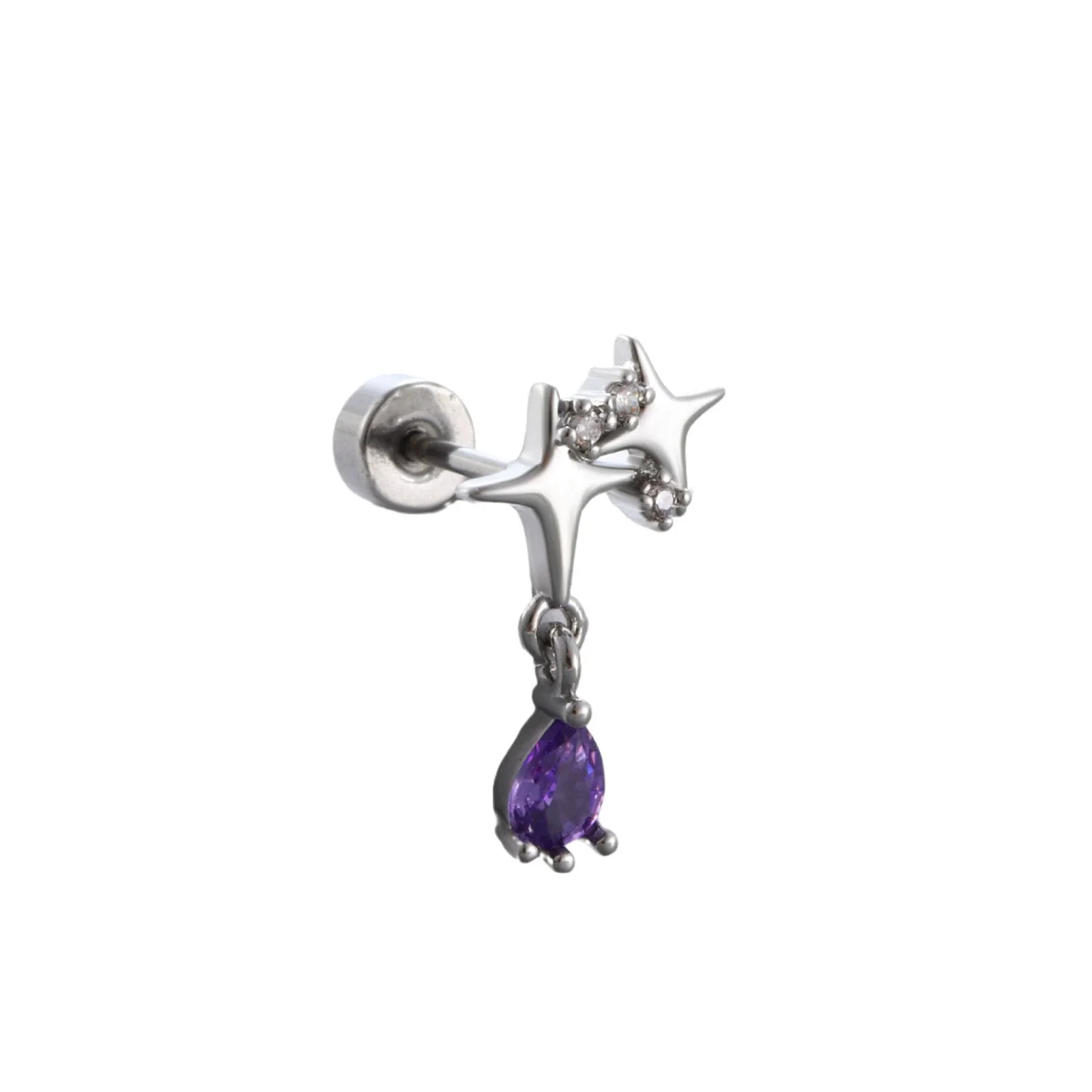 Titanium Steel Women's Earrings With Zirconia Bow And Drop Shape Design - Image 4