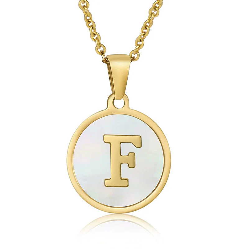 316L Stainless Steel Women's Letter Pattern Gold Inlaid Cross Chain Clavicle Necklace Pendant Jewelry - Image 11